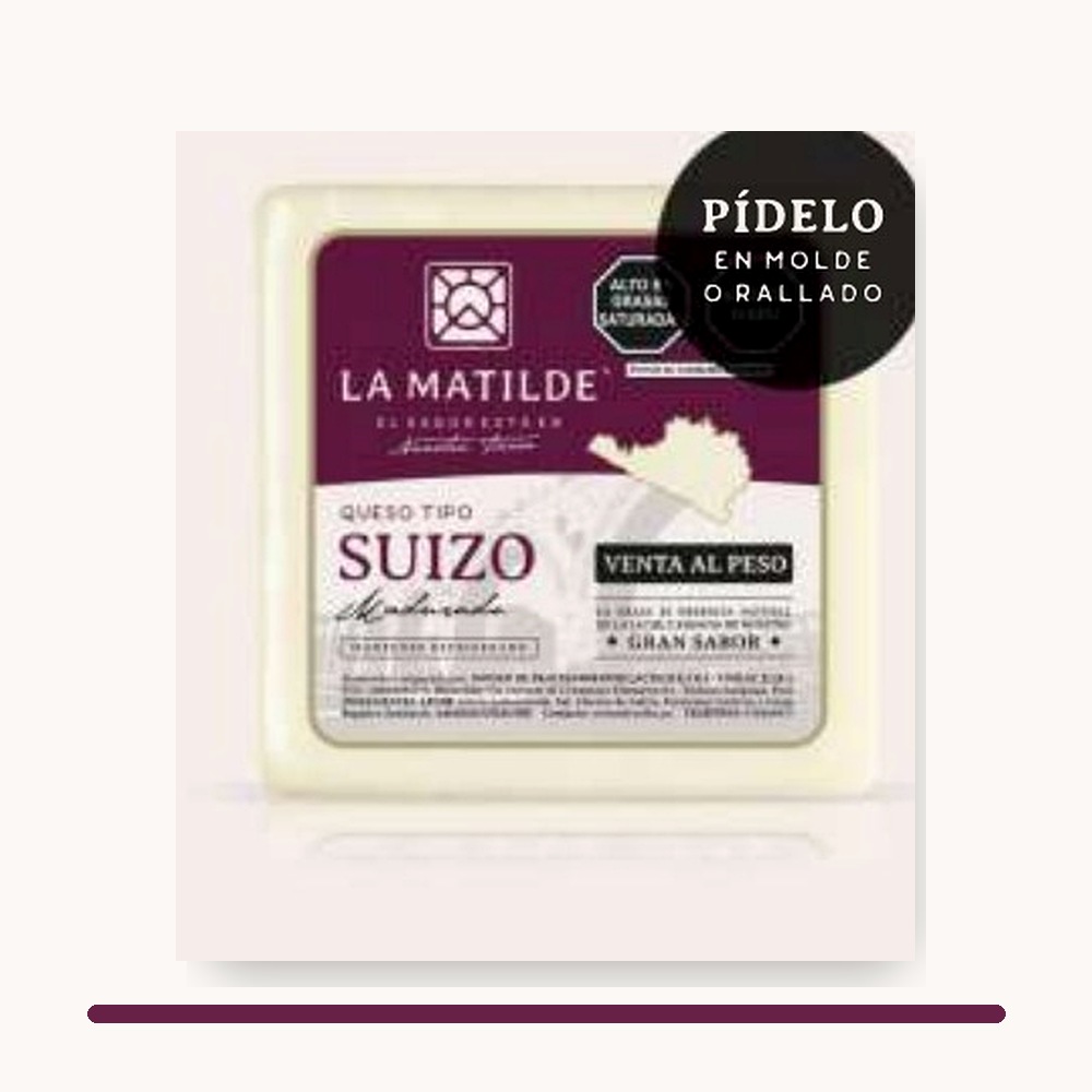 Presentación de queso Tipo Suizo La Matilde